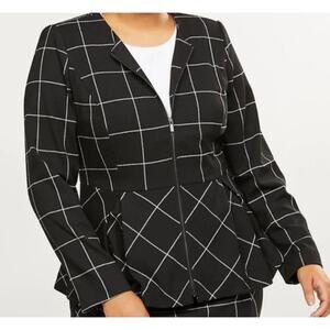 Lane Bryant Windowpane Peplum Jacket NWT‎ Size 20